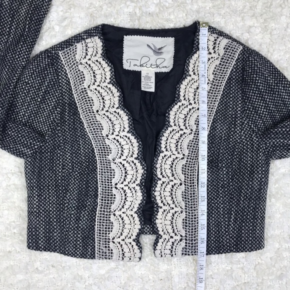 Anthropologie Lace Trim Cropped Open Jacket - Picture 4 of 6